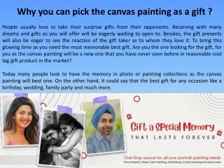 Why you can pick the canvas painting as a gift