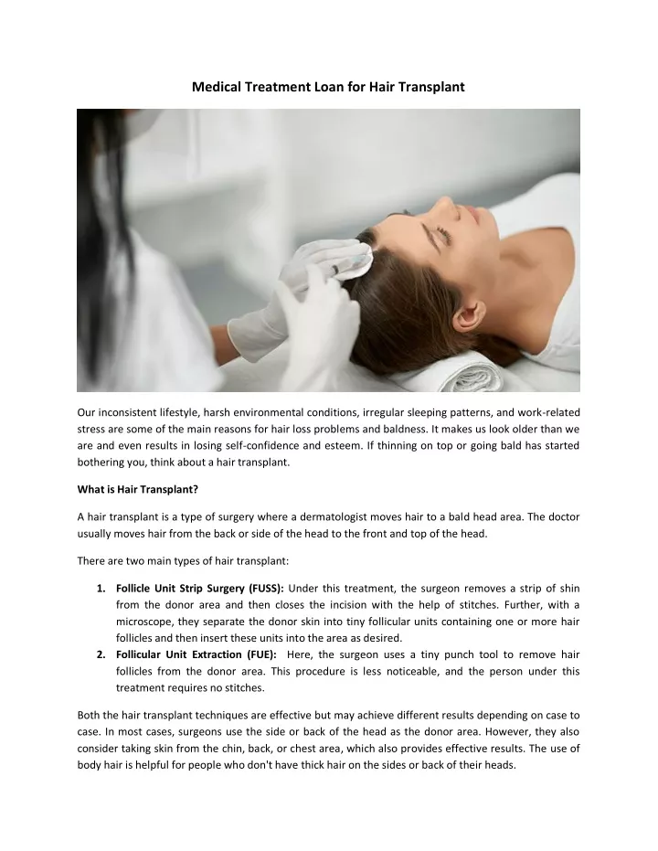 PPT - Medical Treatment Loan for Hair Transplant PowerPoint Presentation -  ID:11440945