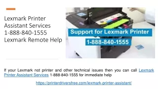 Lexmark Printer Assistant Services 1-888-840-1555 Lexmark Remote Help
