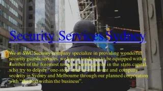 Security Services Sydney