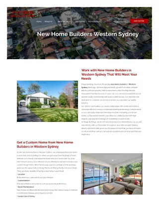 New Home Builders Western Sydney