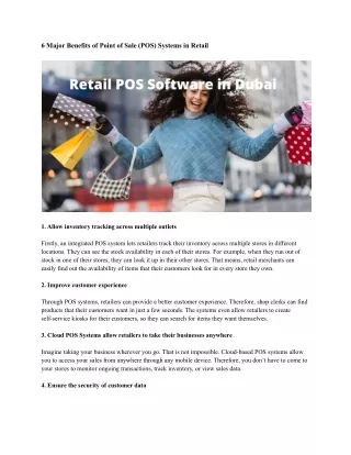 6 major benefits of point of sale pos systems