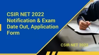 CSIR NET 2022 Notification & Exam Date Out, Application Form