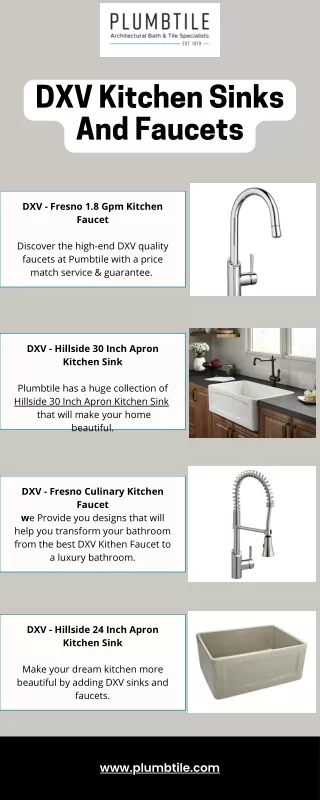 DXV Kitchen Sinks And Faucets | Plumbtile