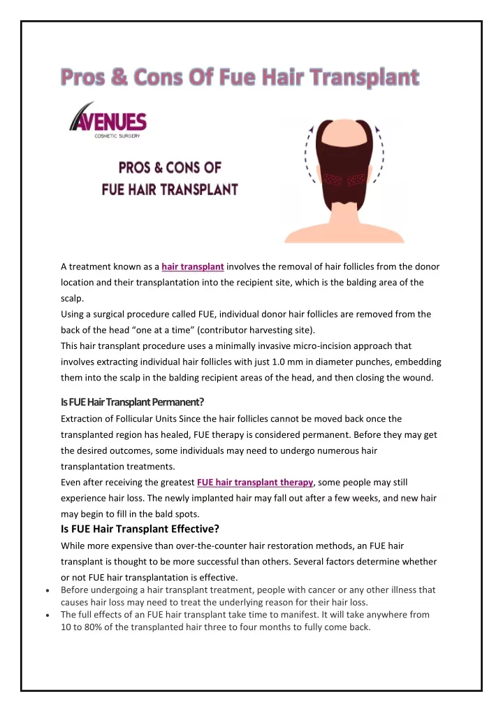 a treatment known as a hair transplant involves