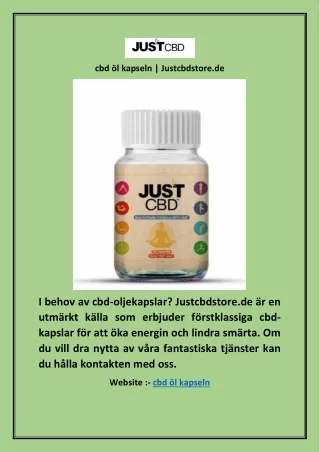 cbd öl kapseln | Justcbdstore.de