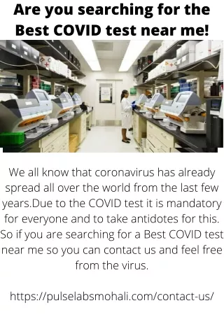 are you searching for the best covid test near me
