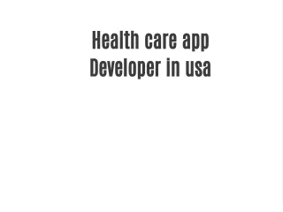 healthcare app development company in usa