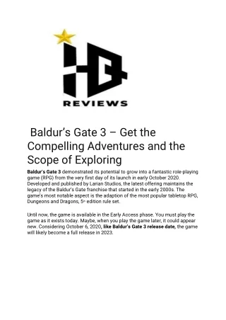 baldur s gate 3 get the compelling adventures