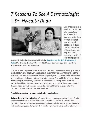 7 Reasons To See A Dermatologist