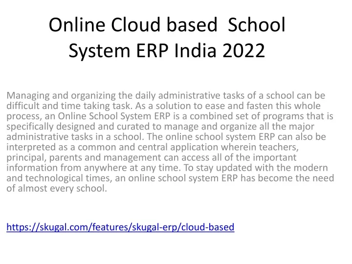 online cloud based school system erp india 2022