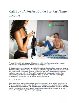 call boy a perfect guide for part time income