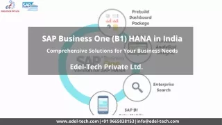 SAP business one HANA in India