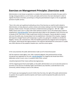 exercises on management principles exercicios web