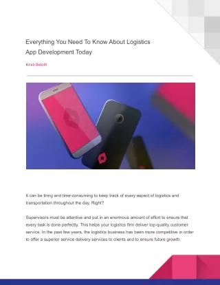 Everything You Need To Know About Logistics App Development Today