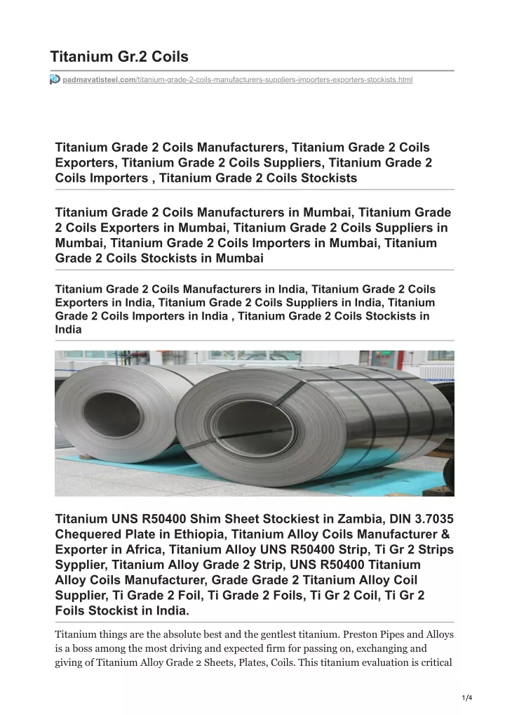 titanium gr 2 coils