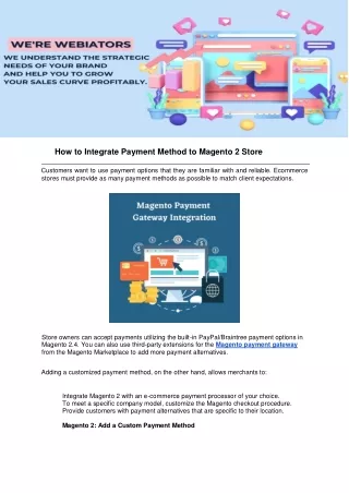 how to integrate payment method to magento 2 store