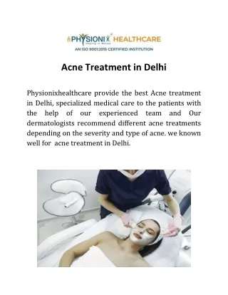 Acne treatment in Delhi | Physionixhealthcare
