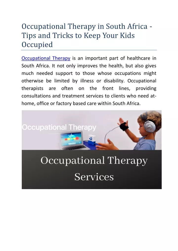 occupational therapy in south africa tips