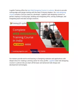 Web Designing Training Course in India -Training.Logelite pvt ltd