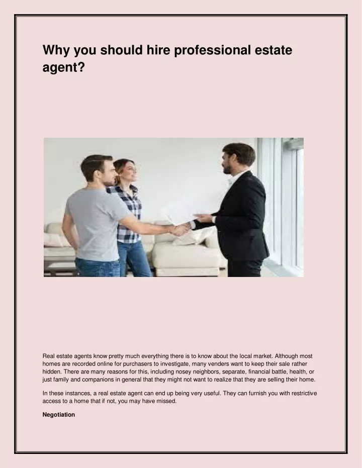 why you should hire professional estate agent