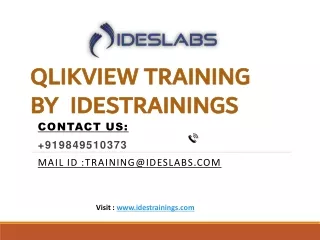 qlikview training by idestrainings contact