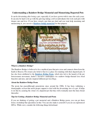 understanding a rainbow bridge memorial