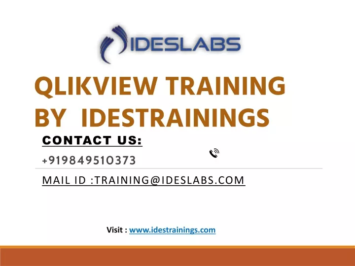 contact us 91 9849510373 mail id training@ideslabs com