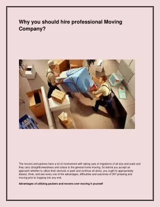 why you should hire professional moving company
