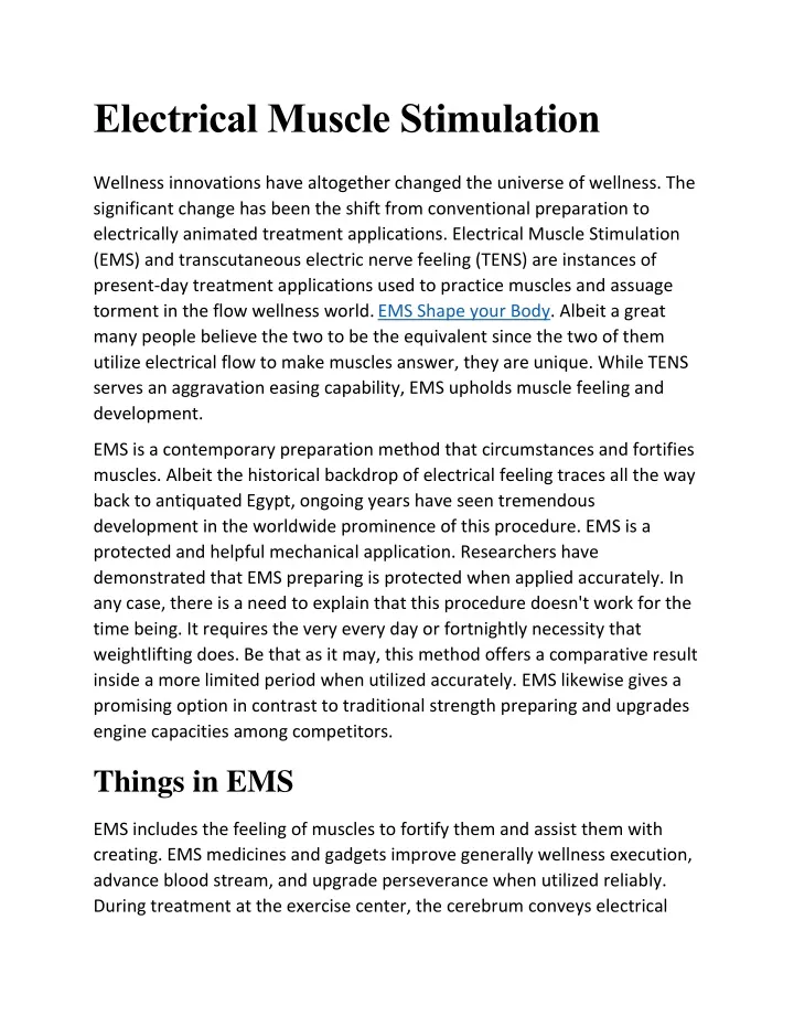 electrical muscle stimulation