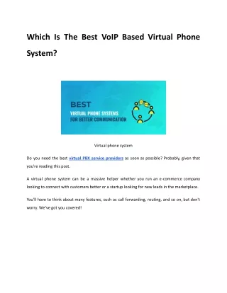 which is the best voip based virtual phone