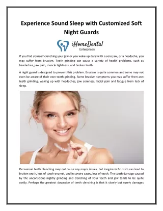 experience sound sleep with customized soft night