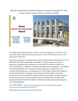 Natural Gas Generator Market Analysis