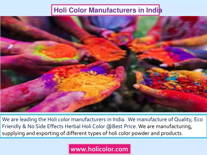 holi color manufacturers in india