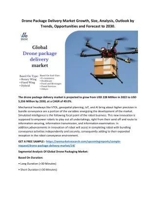 Drone Package Delivery Market Growth, Size, Analysis, Outlook