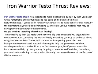 Is the Iron Warrior Testo Thrust an attempted thing?