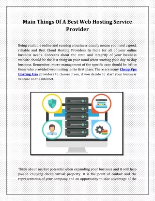 Main Things Of A Best Web Hosting Service Provider