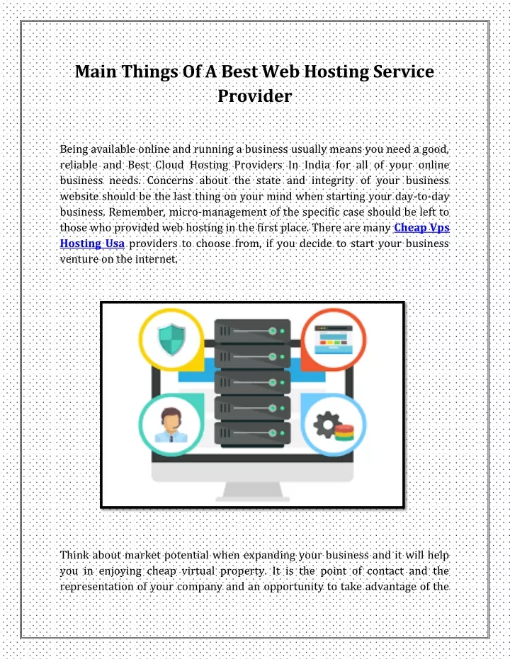 main things of a best web hosting service provider