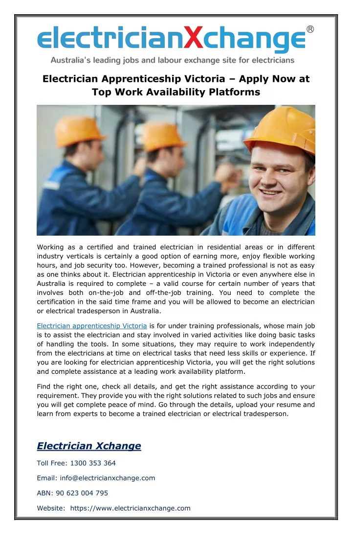 electrician apprenticeship victoria apply