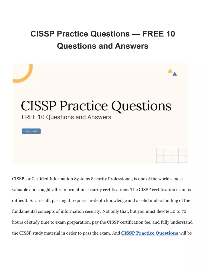 cissp practice questions free 10 questions