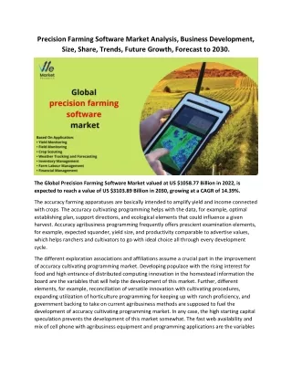 Precision Farming Software Market Analysis, Business Development, Size, Share