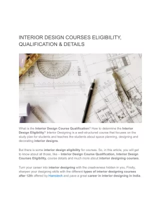 interior design courses eligibility qualification