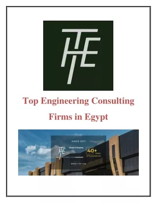 Top Engineering Consulting Firms in Egypt