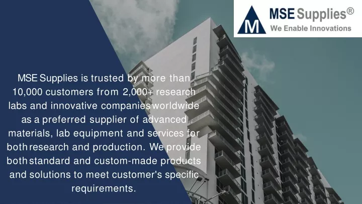 mse supplies is trusted by more than