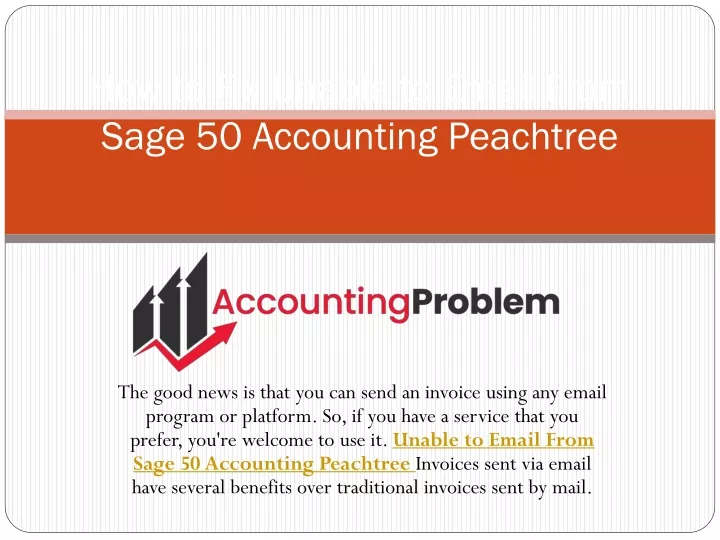 how to fix unable to email from sage 50 accounting peachtree