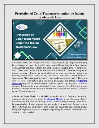 Protection of Color Trademarks under the Indian Trademark Law