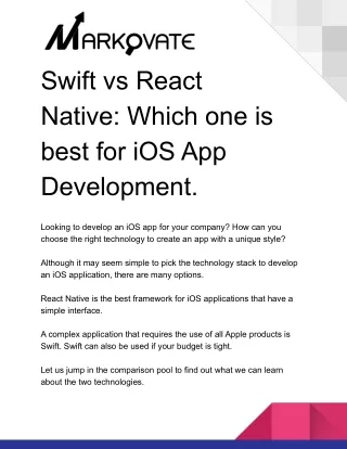 Swift vs React Native: Which one is best for iOS App Development