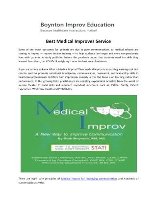 Best Medical Improves Service