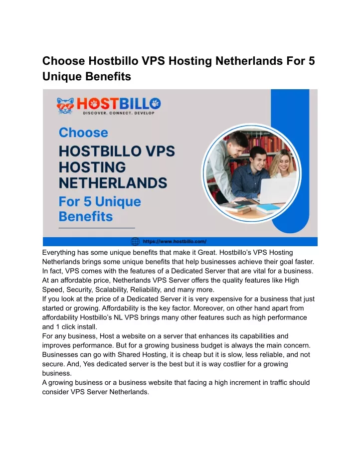 choose hostbillo vps hosting netherlands