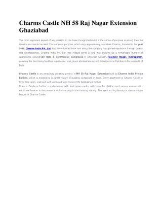 Charms Castle NH 58 Raj Nagar Extension Ghaziabad